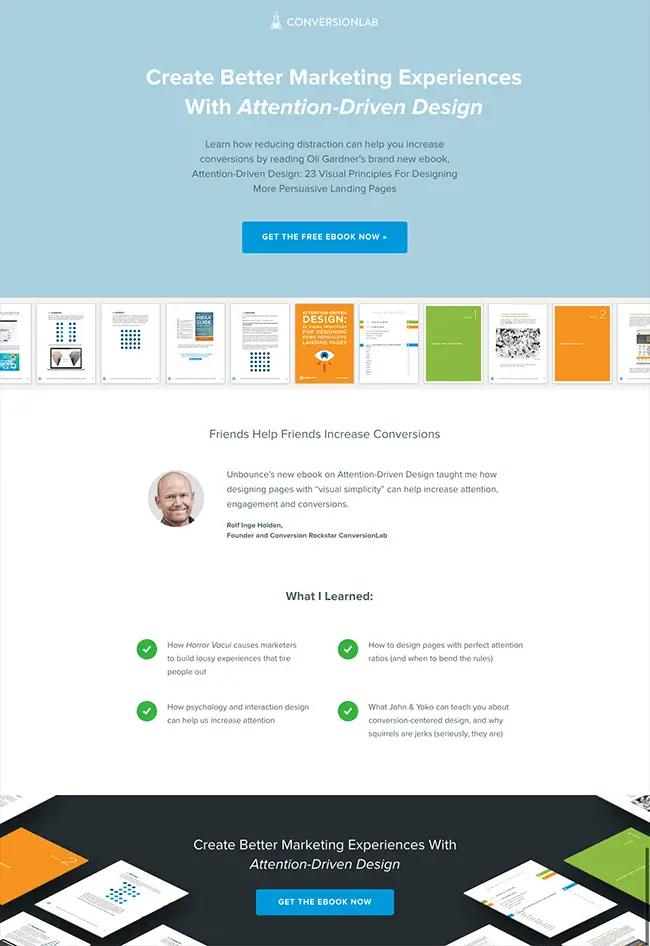 Unbounce landing page